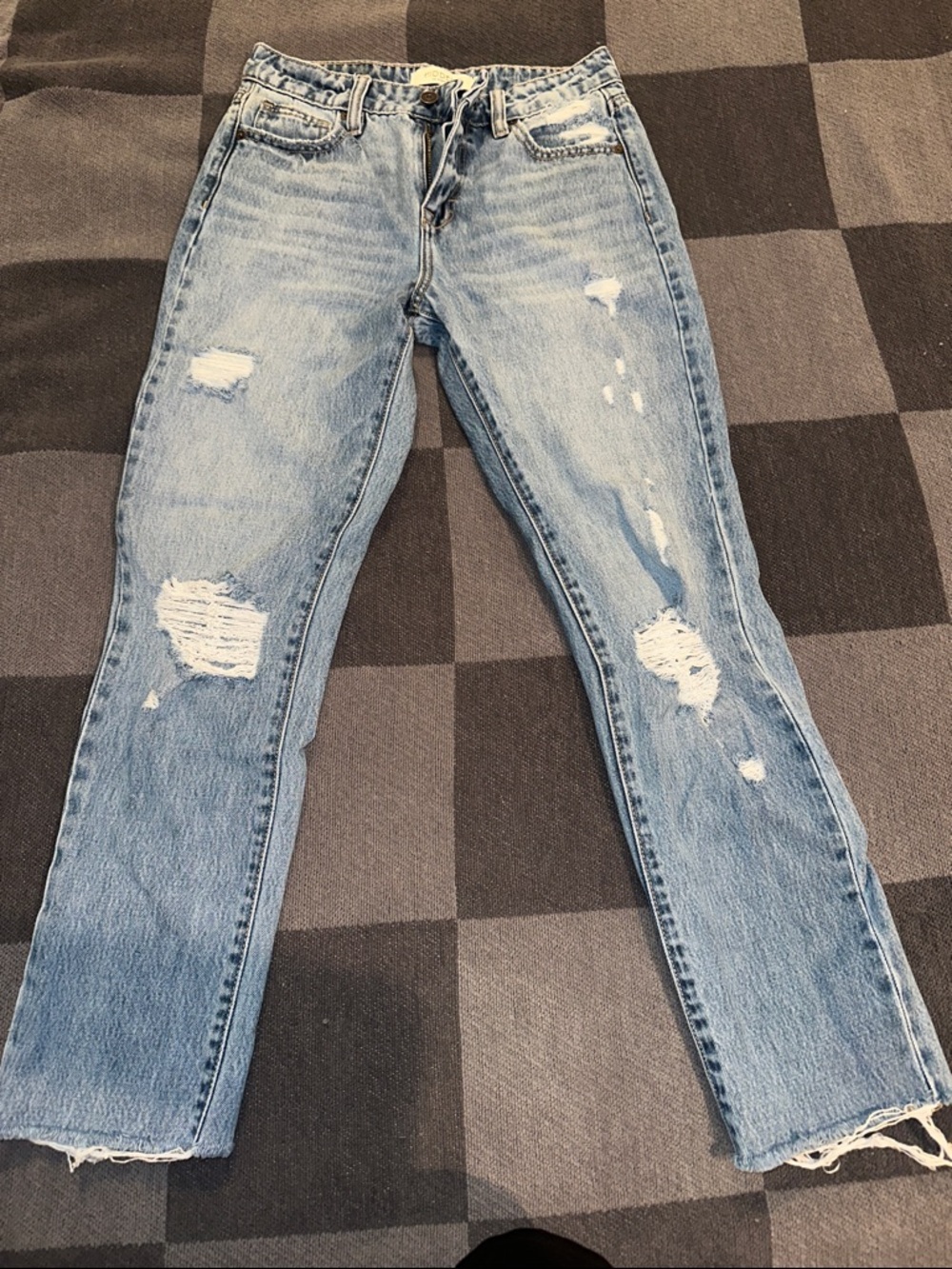 Hidden Light Wash Distressed Straight-Leg Women’s Jeans size 24